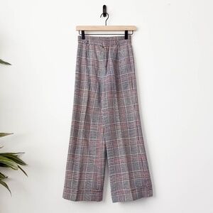 Amazing True Vintage 70's Wide Leg Plaid Trousers Pants Talon Zipper Clasps